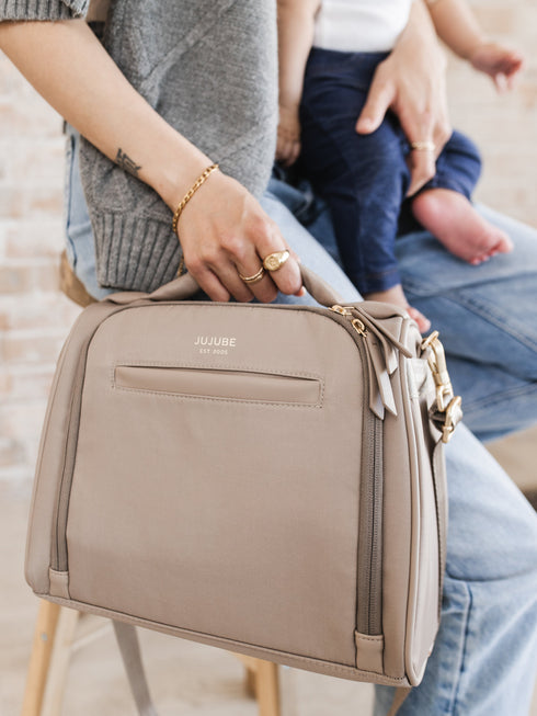 insulated-bottle-bag-taupe jujube bags at sophiasstyle.com